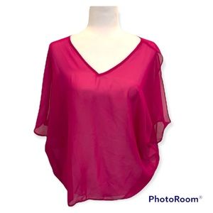 Alloy Apparel Sheer Pink Womans Blouse Size Small